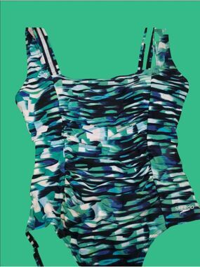 4/$67 Deal! Speedo Abstract Ruched One-Piece Swimsuit